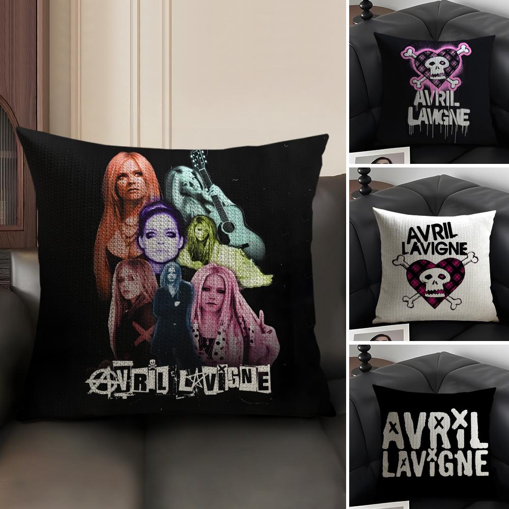 AAvril LavigneE Singer Cushion Cover Natural Linen Organic Fabric DoubleSided Printing Sofa Home Decor Gift Pillow Case