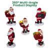 Lighted Santa Claus Figurines Resin Santa Sculpture with Gift Bag On Back Solar Powered