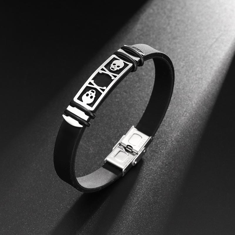 Готический титановый стальной браслет-манжета с застежкой для мужчин и женщин, крутые украшения для рук, простой черный браслет, праздничный подарок, аксессуары для браслета