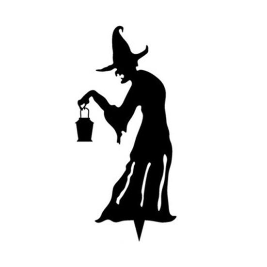 1/3 шт. Хэллоуин Ведьма Декоративный Садовый Колышек Погодоустойчивый Металлический Уличный Патио Двор Газон Жуткий Силуэт Ведьмы Знак Колышек Украшение
