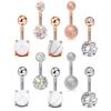 5/10Pcs Women Faux Opal Inlaid Belly Button Navel Rings Body Piercing Jewelry