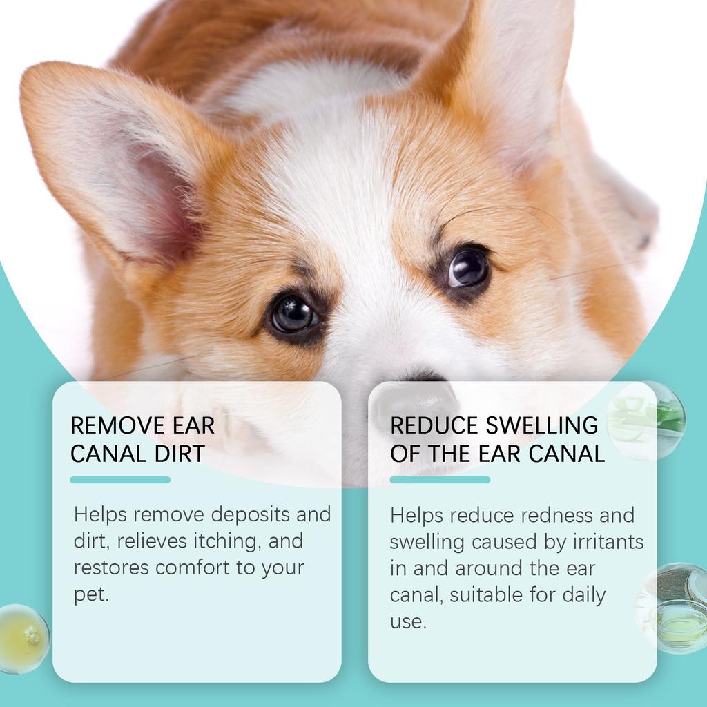 Средство для промывания ушей, капли для ушей домашних животных, ушные клещи, кошки, собаки, зуд, чистящий раствор, 60 мл
