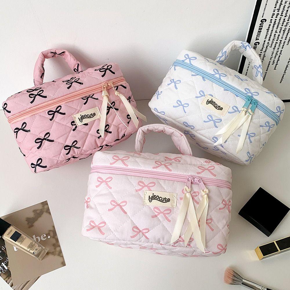 Мешочек для хранения туалетных принадлежностей на молнии с бантом, симпатичные косметички
