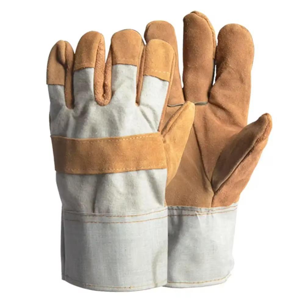 1 Pair Labor Protection Leather Work Gloves Thickened Gardening Gloves Protection Safety Supplies