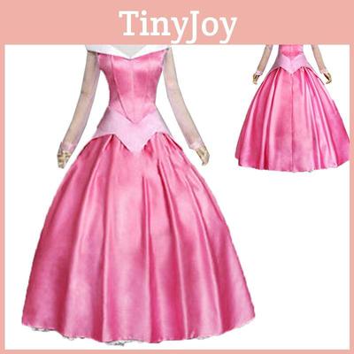 Очаровательное розовое платье Авроры из «Спящей красавицы» для женщин с рукавами-буфами