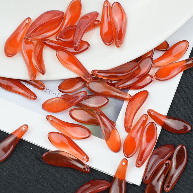 9*26 мм изогнутые лепестки хризантемы чешские стеклянные бусины для украшения головы ханьфу шпилька для самостоятельного изготовления