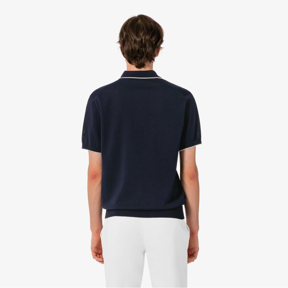 [lacoste] Men's Tipped Paper Short Sleeve Sweater Polo Shirt PH744E-56G166