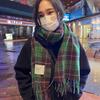Red Scarf Women's Winter New Fashion Christmas Red and Green Plaid Student Scarf Gift Fashion Versatile
