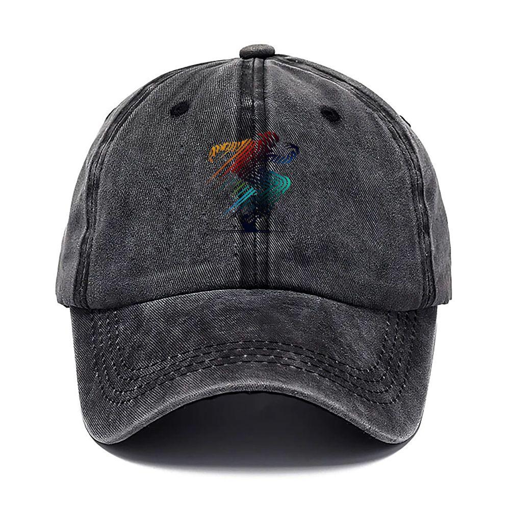 pc Retro Washed Distressed Baseball Cap Unisex Abstract Print Baseball Cap Daily Outdoor Wear