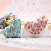 Women Jewelry Charm Crystal Keychain Heart Key Holder Rhinestone Keyring Red Bule Pink Pendant Key Chain Rings
