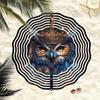 Metal Wind Chime with Crowned Owl Design Dual Direction Spinning No Electricity Needed for Garden Patio Yard Outdoor Decoration