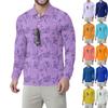 Men's Classic Golf Shirts Ice Silk Breathable Long Sleeve Performance Collar Shirts Lightweight Summer Casual Quick Dry Tee