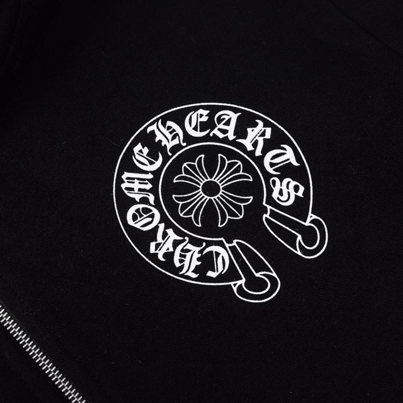 832 CHROME HEARTS Осень и Зима Новая Большого Размера Классический Стиль Логотип Молния С Капюшоном Толстовка, Подходит для Ношения Парами
