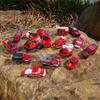 Mini Compact Fire Truck Model Vehicle Exquisite Alloy Car Set Series Desktop Collection Ornaments Children'S Holiday Toy Gifts