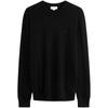 Casual Minimalist Embroidered Round Neck Knit Cashmere Sweater Men Sweater Space-Black J326690