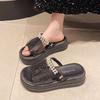 Stepping On Shit Sandals Women's 2025 Summer New Thick-soled Heightening One Pedal Casual Shoes with Skirts Two Wear Cool Slippers