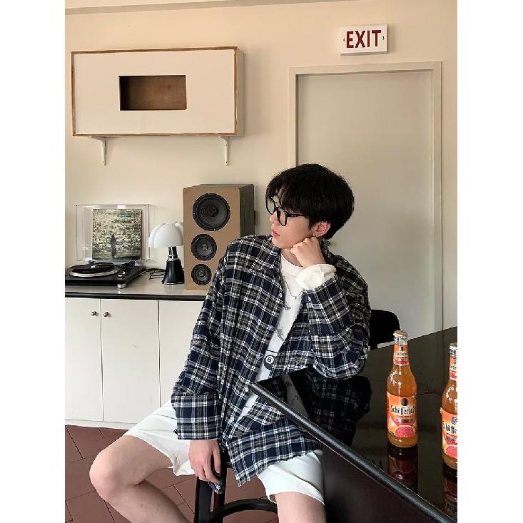 Plaid Long-Sleeved Shirt Men's Spring New Japanese-Style Retro High-Grade Fashion Brand Loose Casual Shirt Coat