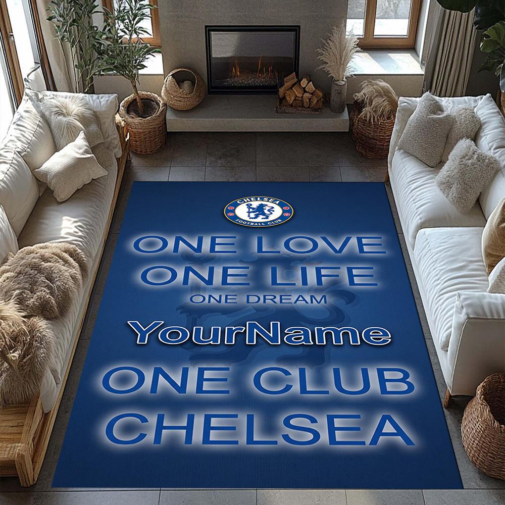 Chelsea Customize Your Name Floor Rug Office Rug Design for Game Room Living Rooms Kitchen Hallway Anti-slip Rug Anime Office Decor