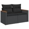 VidaXL Salon de Jardin avec Coussins 7 pcs, Canapés de Terrasse, Ensemble de Meubles de Patio, Mobilier d'Extérieur, Noir 3225866