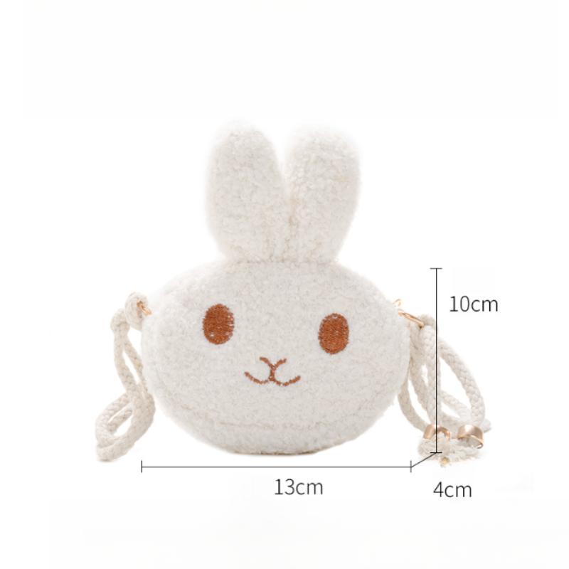 Маленькие мягкие плюшевые сумки через плечо с кроликом, кошелек для монет для маленьких девочек, детские модные сумки на плечо, внешний чехол для монет и карт