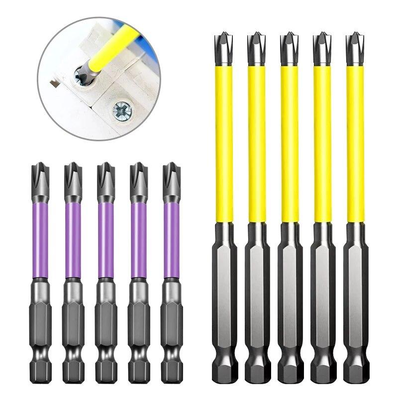 10pc Electrician Specific Hexagonal Handle Anti Slip Screwdriver 65-110mm Cross Shaped Magnetic Coil Disassembly Tool Set