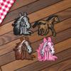 Horse Head Iron On Patches Applique Patches Animal Repair Patches Pony Embroidery Patches for Clothes Bag Decoration