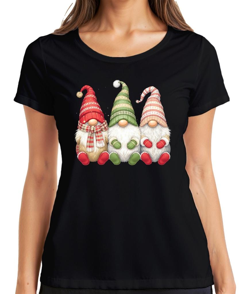 Christmas Elf Cute Gnomes Scandinavian Wintery Theme Ladies TShirt
