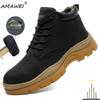 New Fashion Safety Boots Men Indestructible Steel Toe Work Boots Anti-smash Stab-resistant Safety Shoes Slip and Oil Resistant