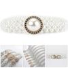 Elegant Adjustable Waist Accessory Elegant Pearls Waist Belt with Rhinestones Accent Stylish Waistband Adornment