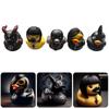 Set of 5 Cool Punk Duck Figurines Decoration Gothic Style Duck Home Ornaments Unique Home Decor Collectible Figurines