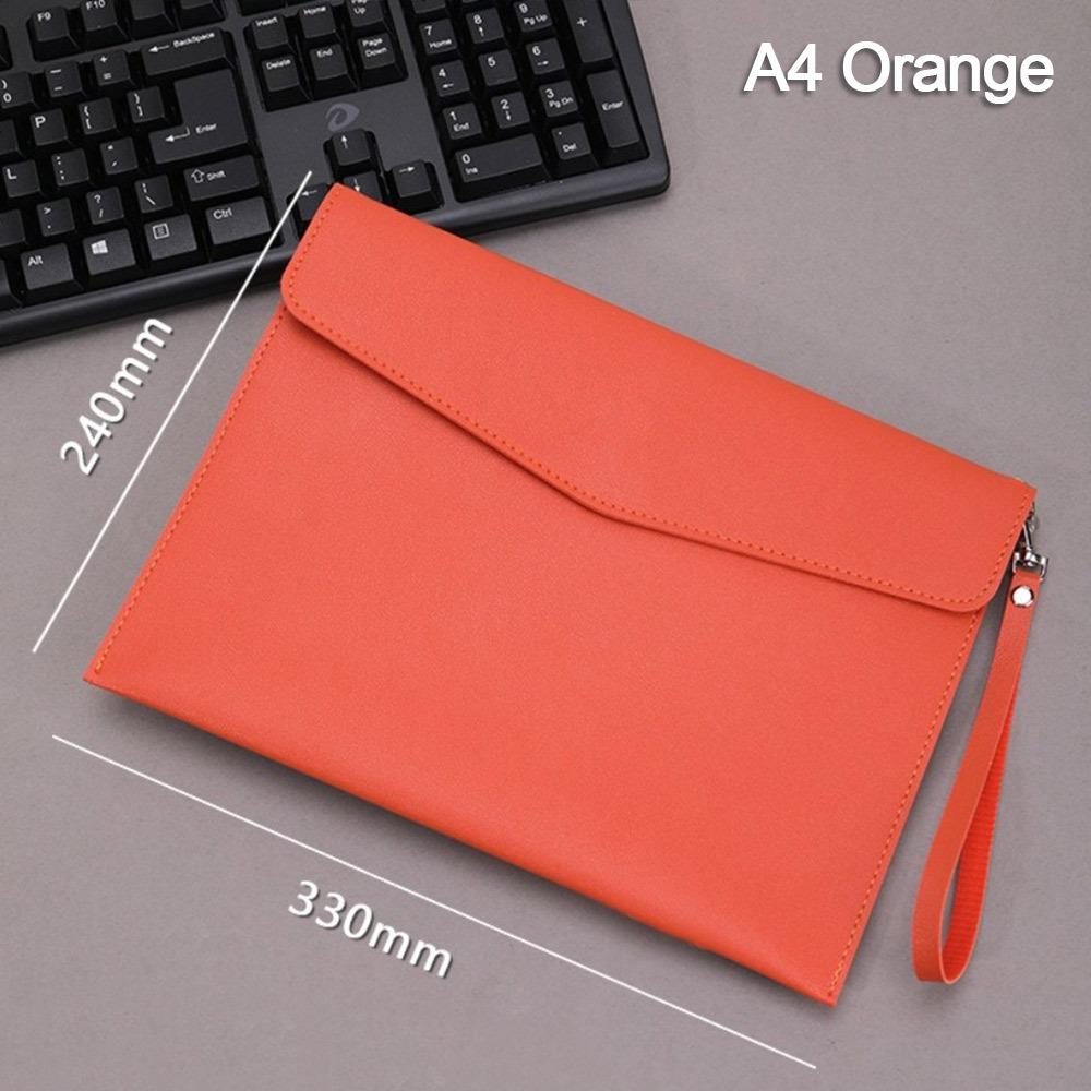 With Handle Leather Document Pouch A4 A5 File Bag Document Bag School Office