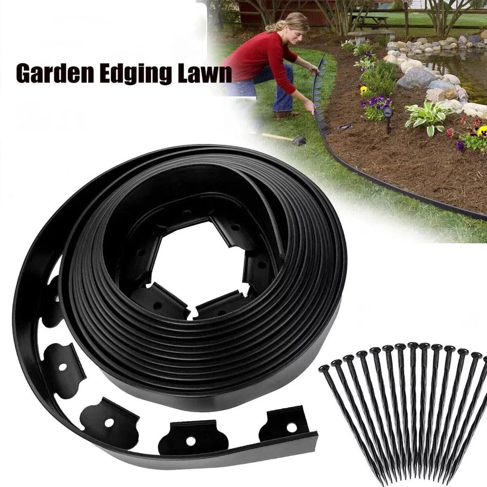 DIY Outdoor Lawn Border Palisade Gardening Decorative Garden Lawn Edging Plant Protection Plastic Grass Border Fence