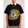 Футболка Caffeine and Gasoline Черный принт с черепом Повседневная уличная одежда Мужской топ для повседневной носки и городского стиля