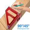 Woodworking Square Protractor Precision Miter Set Square 45°/90° Aluminum Alloy Square Protractor Measuring Tool