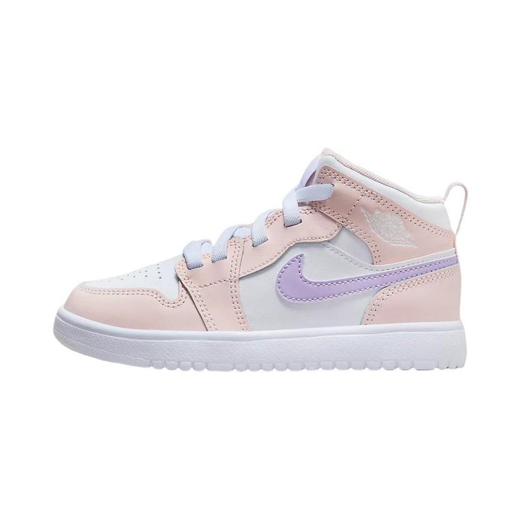 Air Jordan 1 Mid ALT PS Pink Wash Kids Sneakers White Violet-Frost FQ1311-601