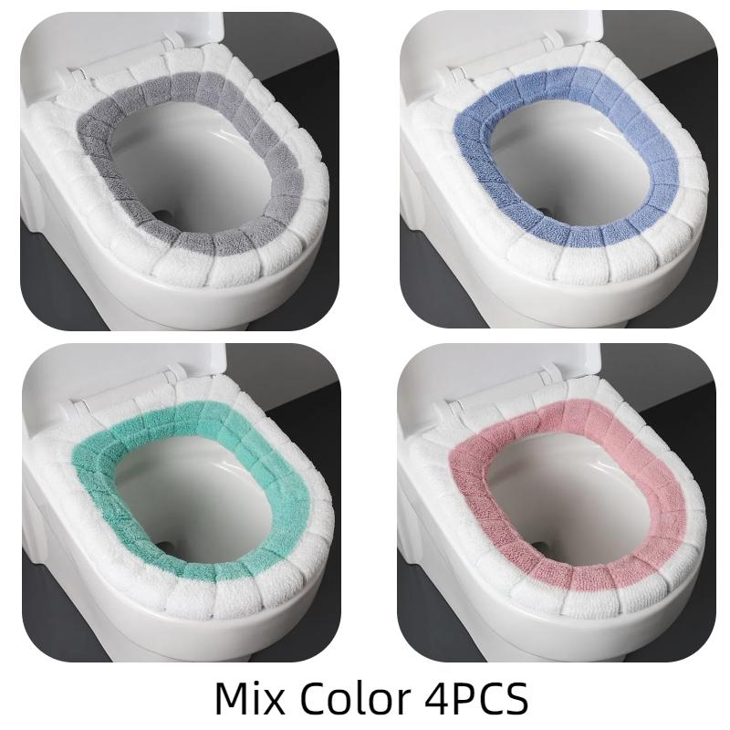 2856B Утолщенная плюшевая О-образная подушка для унитаза Чехол для унитаза с флисовой подкладкой Чехол для унитаза