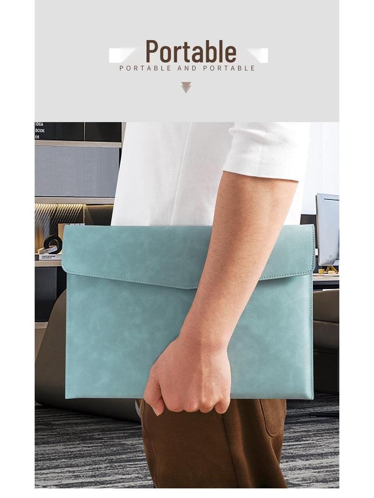 Waterproof Leather A4 Student File Envelope - Large Capacity, Durable Stationery Bag