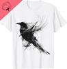 Raven Abstract Drawing Animal Art Painting Graphic Raven T-Shirt Cotton Women's T-shirts Kawayi Casual Individuality Camisas
