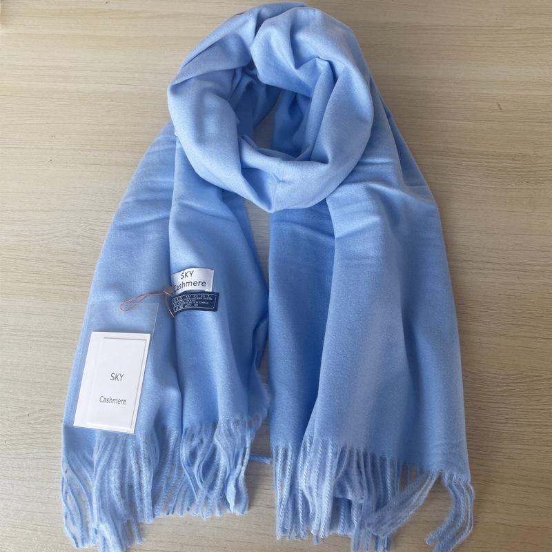 2024 Осень и зима Имитация кашемира Шарф Однотонный Модный Универсальный Теплый Шаль Шарф с Кисточками
