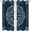 Ретро Древние Викинги Блэкаут Штора Рустикальная Скандинавская Мифология Мистический Символ Принт Люверсы Окно Изолированные Шумопоглощающие Драпировки Декор для Спальни Гостиной