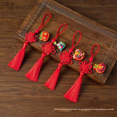 Амулет Тигра на Праздник Драконьих Лодок: Орнамент Цзунцзы Саше Брелок и Подвеска для телефона с китайским узлом