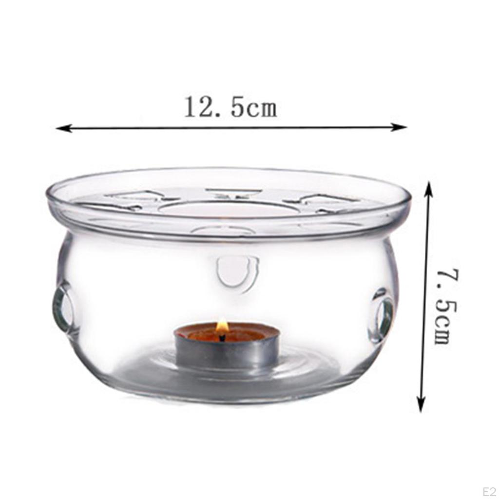 Teapot Heater Candle Warmer Glass with Tray Milk Hollow Tea Pot Holder Kettle