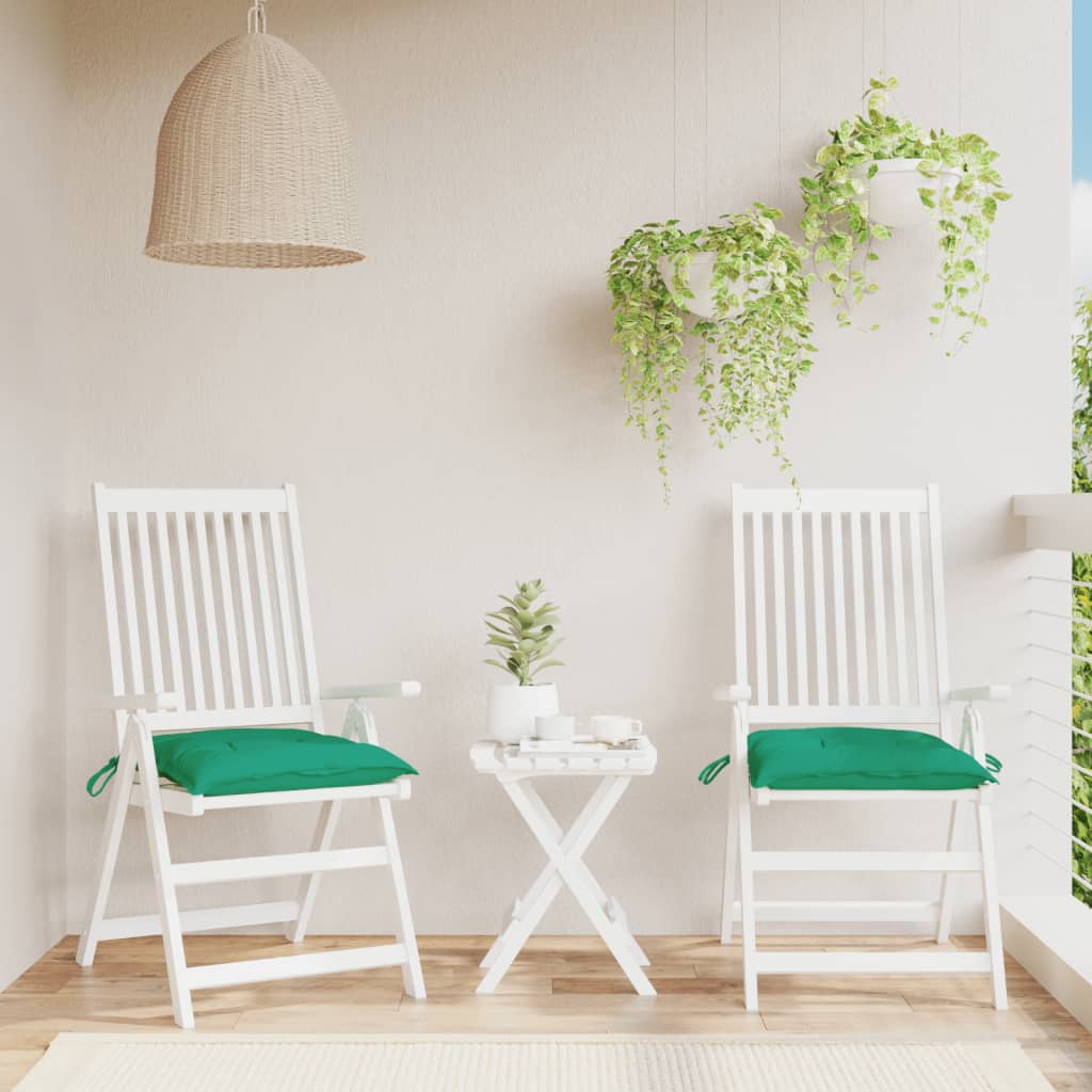 Chair Cushions 2 pcs Green 50x50x7 cm Oxford Fabric