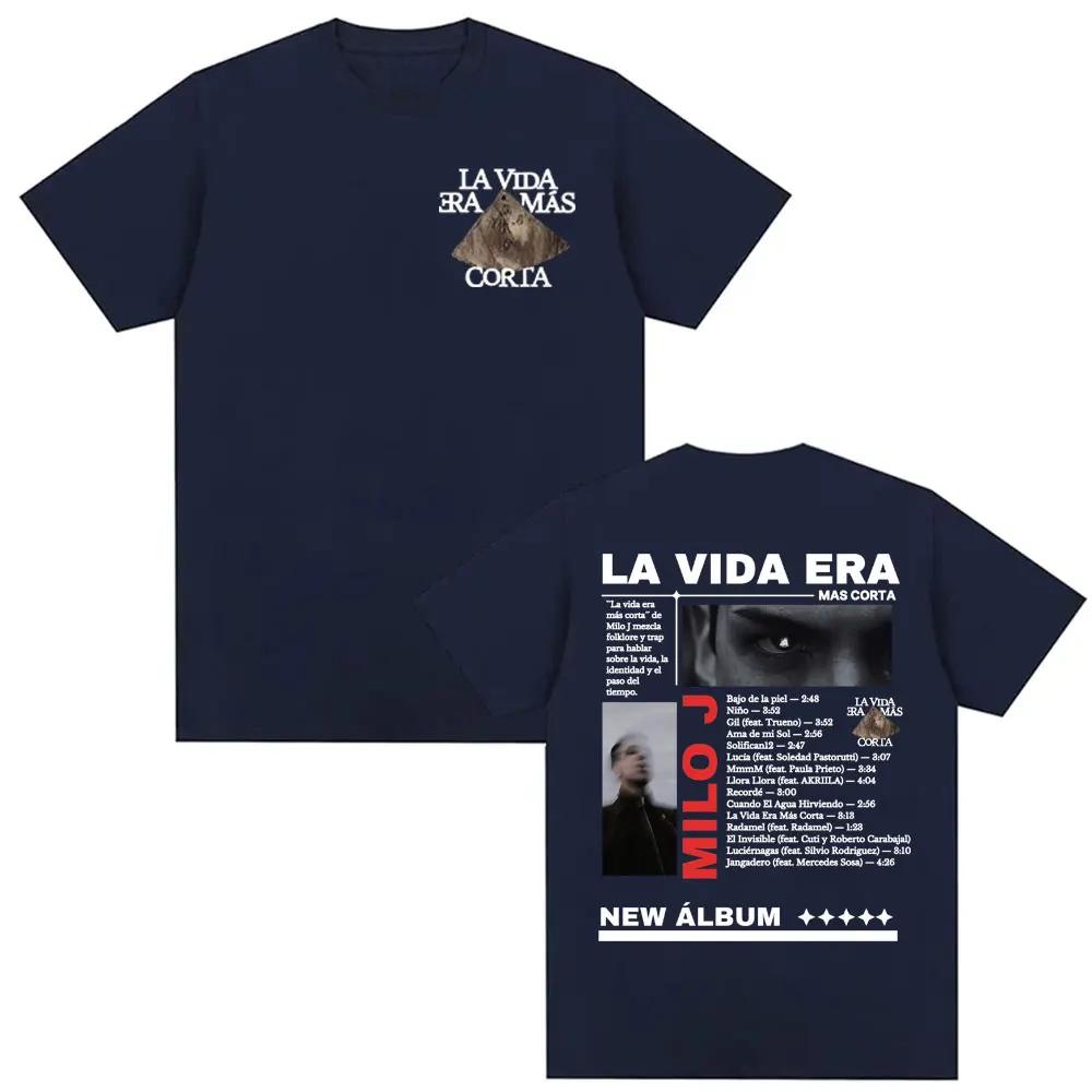 Rapper Milo J La Vida Era Mas Corta New Album Tour Graphic Tee Shirt Unisex Women Harajuku Hip Hop Short Sleeve Tshirts Streetwear