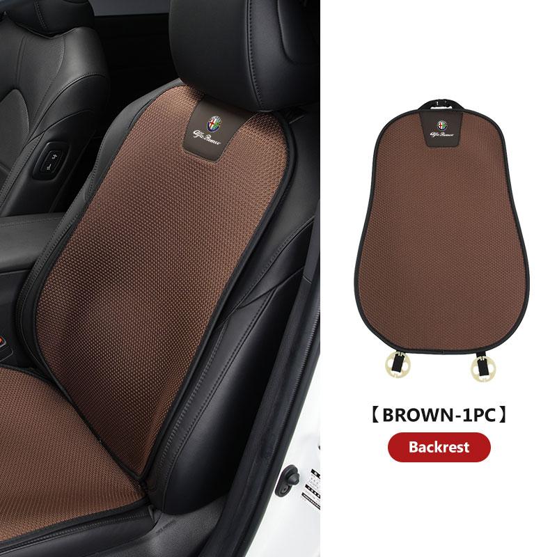 Car Logo Ice Silk Seat Cushion Backrest Pad Waist Protector Mat For Alfa Romeo 159 Giulietta Giulia 147 Mito 156 159 166 GTNC7