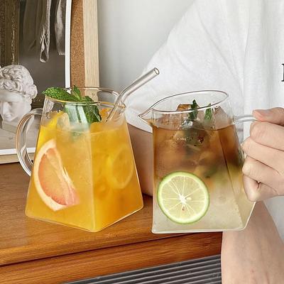 Большая емкость стеклянная чашка с ручкой кувшин для молока чашка для чая кружка для сока кофе стаканы для питья бутылка для воды стакан для домашнего хозяйства банка