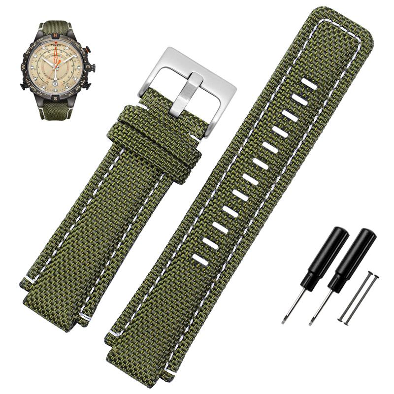 Для часов TIMEX ремешок TW2T76500 T2N721 T2N720 Спортивный Высококачественный Нейлон Холст Ремешок для часов Мужской Прилив Компас 24×16MM Браслет