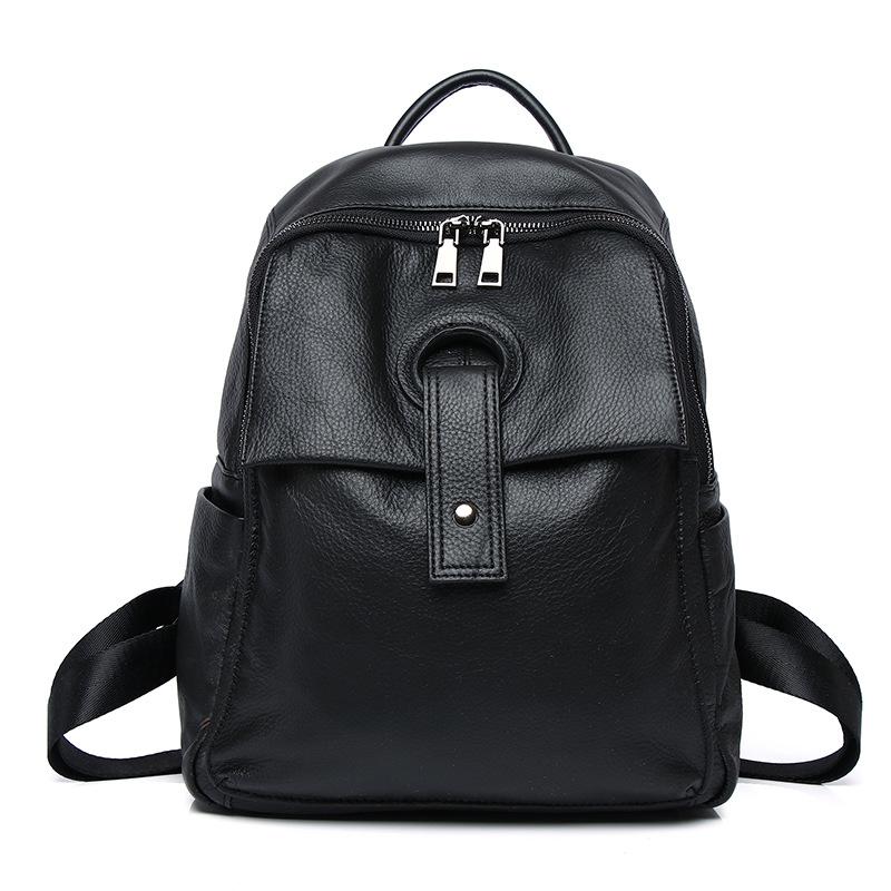 Top Layer Leather Backpack Women's Leather Women's Bag Fashion Backpack Crossbody Bag Splicing Leather