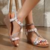 Модная обувь для женщин Новые летние женские босоножки на танкетке Богемные стразы Повседневные сандалии на платформе Женские с открытым носком Уличная пляжная обувь