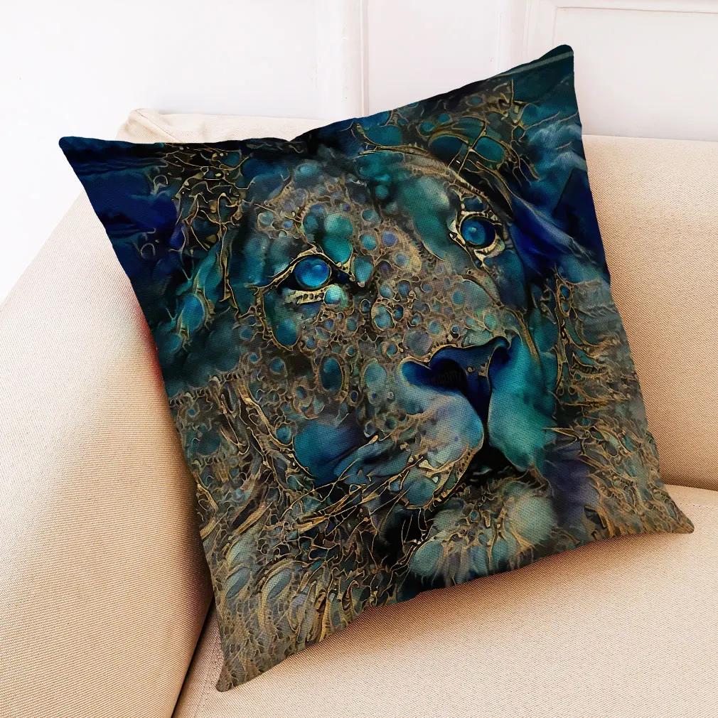 Чехол на подушку с изображением диких животных Hoga Decorative Pillow Funda Cojines 45x45 Housse De Coussin Nordic Throw Pillow Cover for Sofa Car